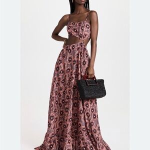 Elegant Floral Cutout Maxi Dress